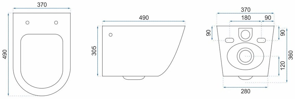 Rea Oliver, závesná WC misa Rimless s toaletným sedadlom s pomalým dopadom, biela, REA-C6509