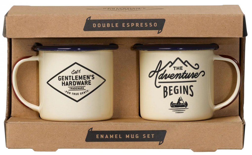 GENTLEMEN'S HARDWARE Cestovná sada smaltovaných hrnčekov Adventure 2x150 ml
