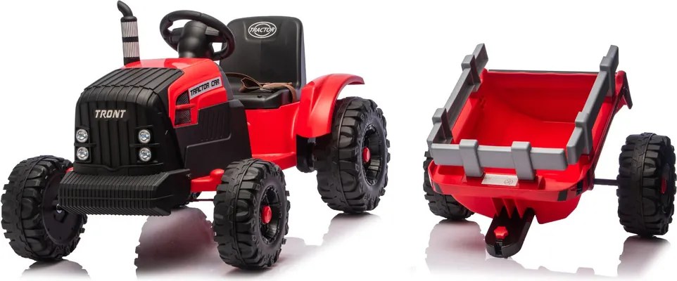 LEAN CARS CH9959B Batériový traktor s prívesom červený 24V