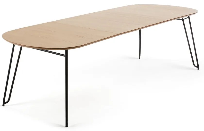 Rozkladací jedálenský stôl v dekore duba v prírodnej farbe 100x170 cm Novac – Kave Home