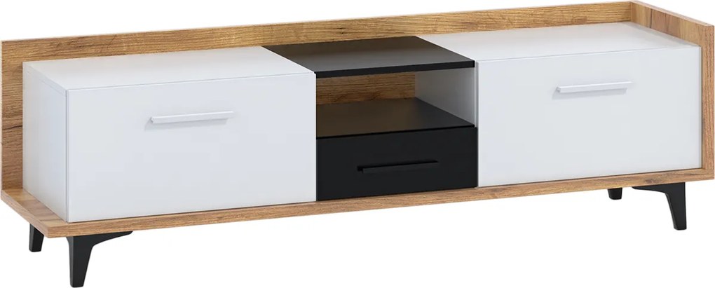 MEBLOCROSS Box Box-09 tv stolík craft zlatý / biela / čierna