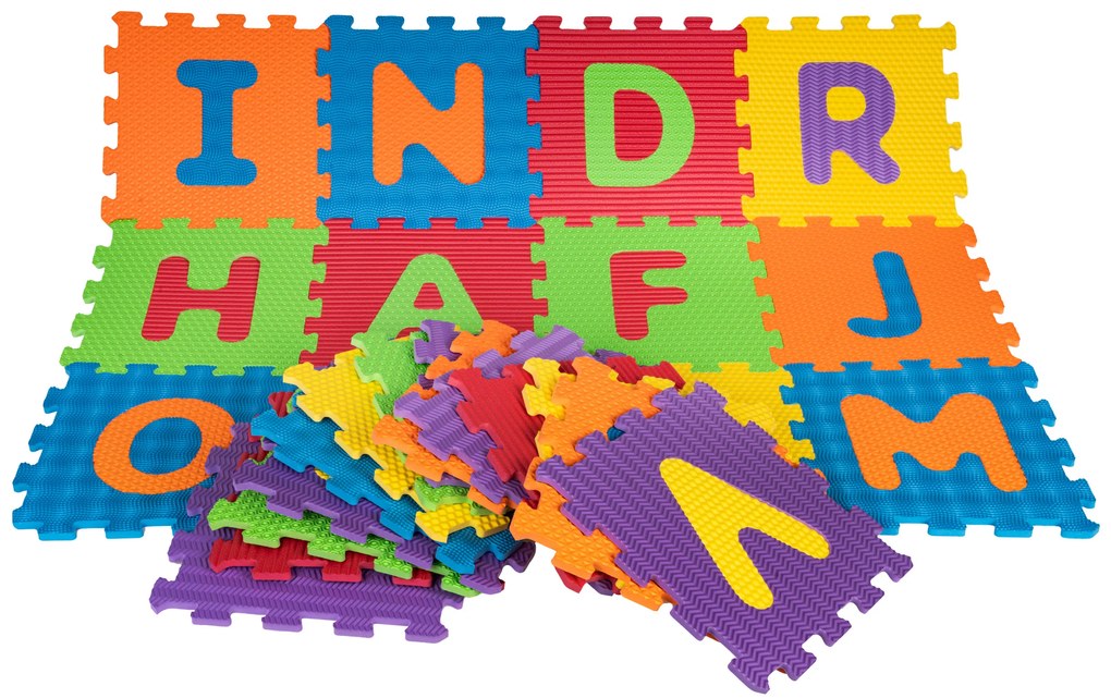 RAMIZ Senzorická podložka s 26 abecednými puzzle pre deti 10 m+ odnímateľné písmená