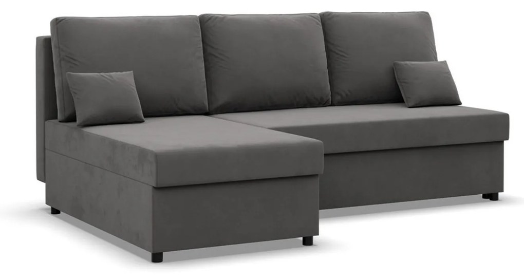Rohová rozkladacia sedacia súprava DELI Sivá