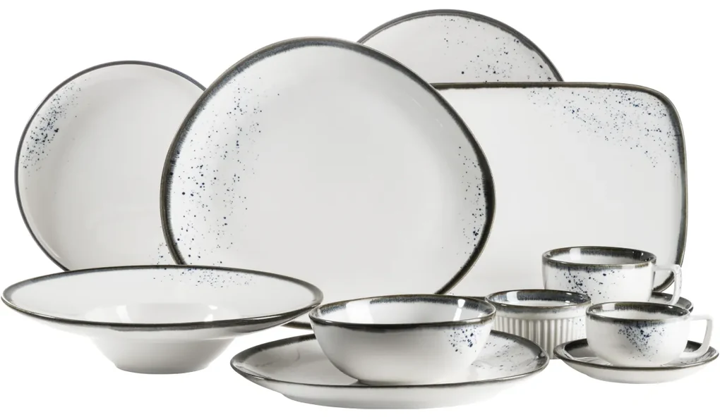 Mäser Miska Pintar White modré bodky 22 cm, 22 cm