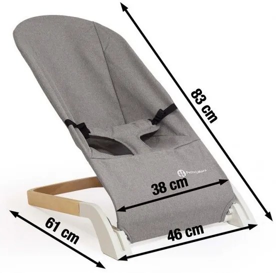 PETITE&MARS - Detské ležadlo CALMY šedá