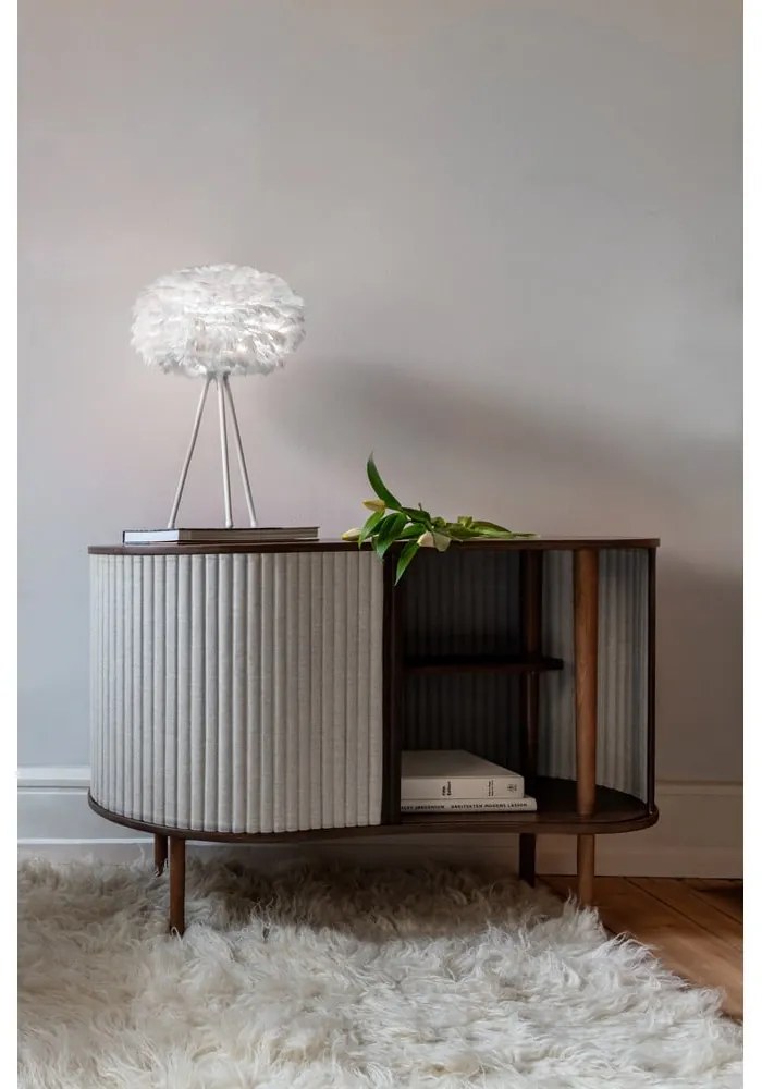 Sivo-hnedá nízka komoda v dekore duba s posuvnými dverami 100x67 cm Audacious – UMAGE