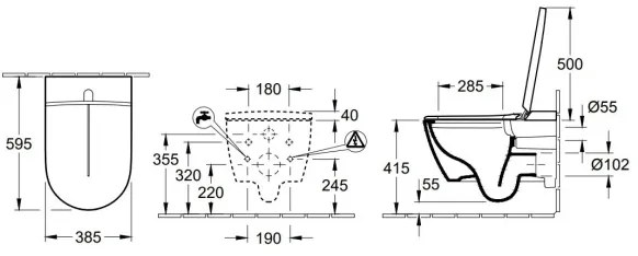 Villeroy & Boch V0E100R1 - Závesný bidet s bidetovým sedátkom SoftClose VICLEAN alpská biela +DO