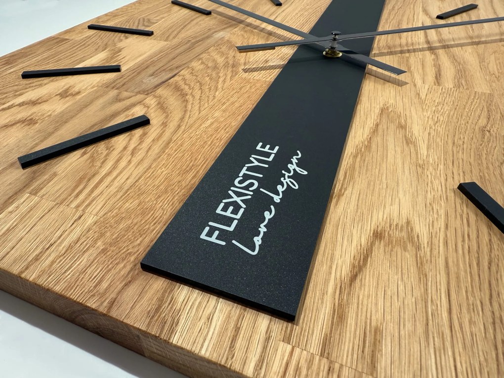 Dekorstudio Elegantné drevené hodiny DUB klasik SQ 50cm - čierne