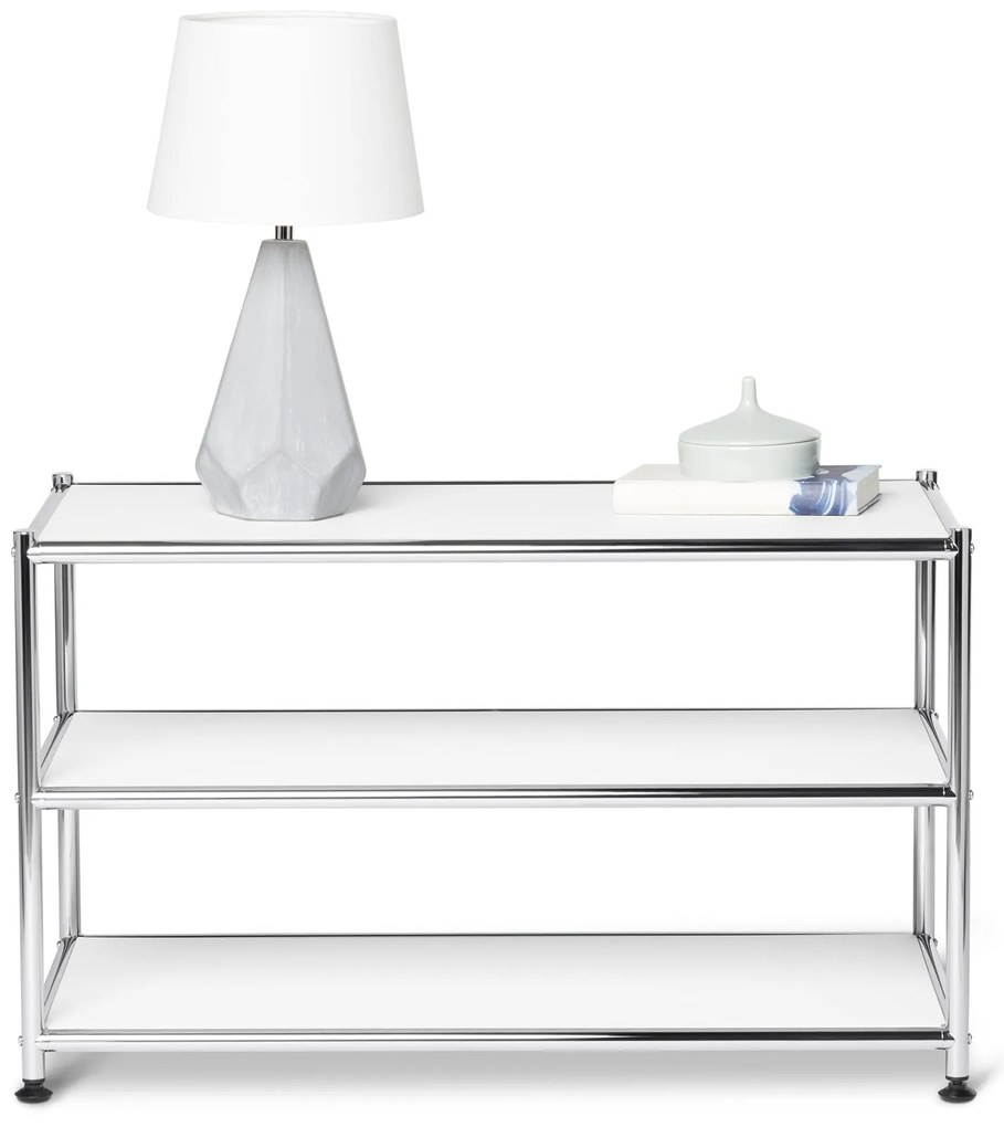 Kovový konferenčný stolík »CN3«, otvorený, biely