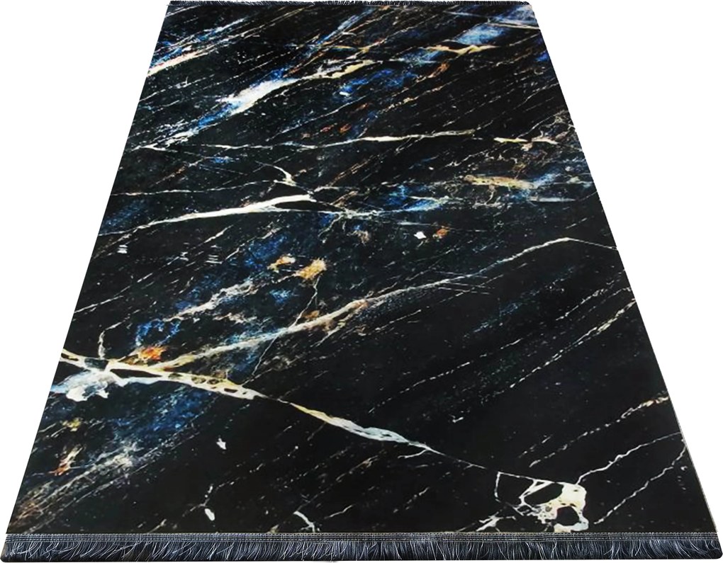 DY Čierno-zlatý koberec s mramorovým vzorom Black 02 Rozmer: 60x100 cm