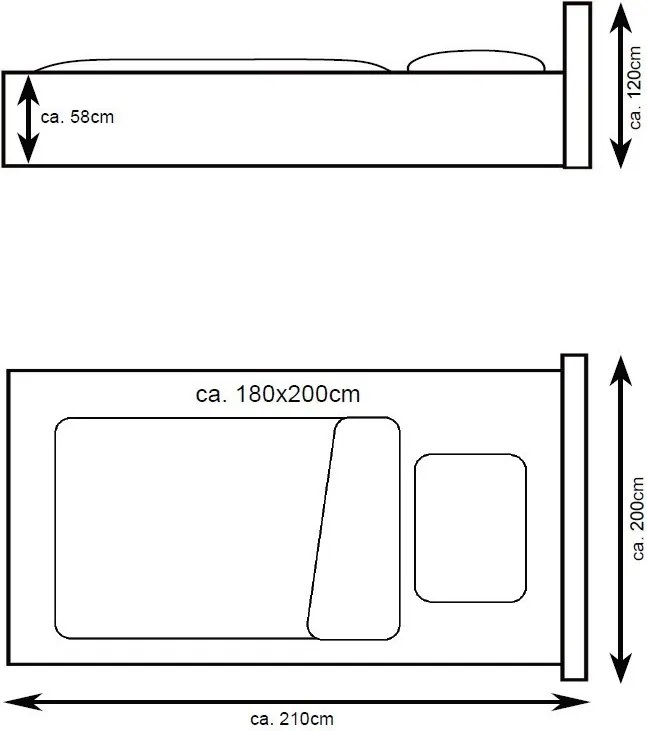Posteľ Lusaka 180x200 cm, námornická modrá látka