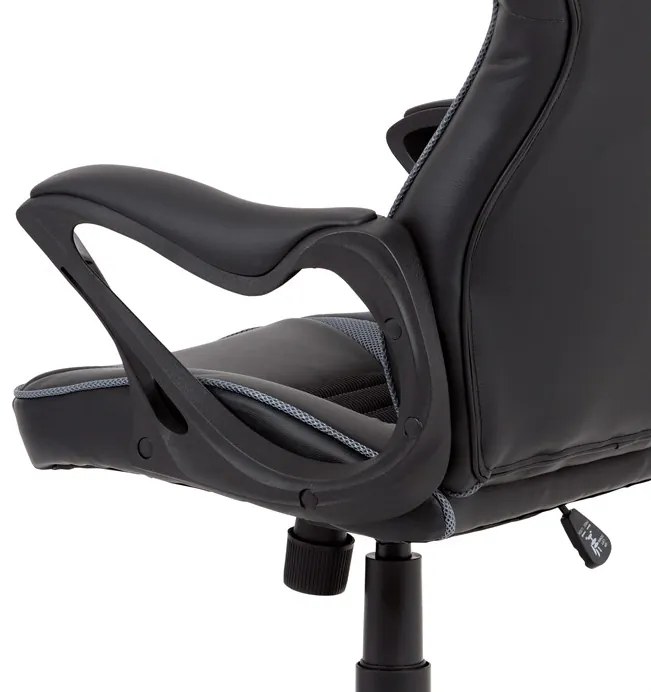 Autronic BONTEC Herné stoličky, hojdací mechanizmus, čierna ekokoža, KA-G406 GREY Farba: Čierna