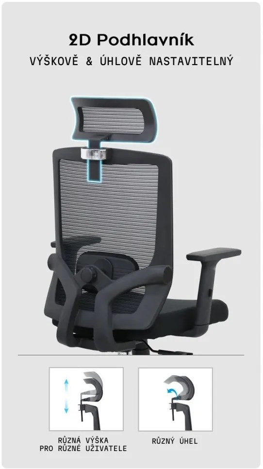 Kancelárska ergonomická stolička Neoseat BRENDA — čierna, nosnosť 150 kg
