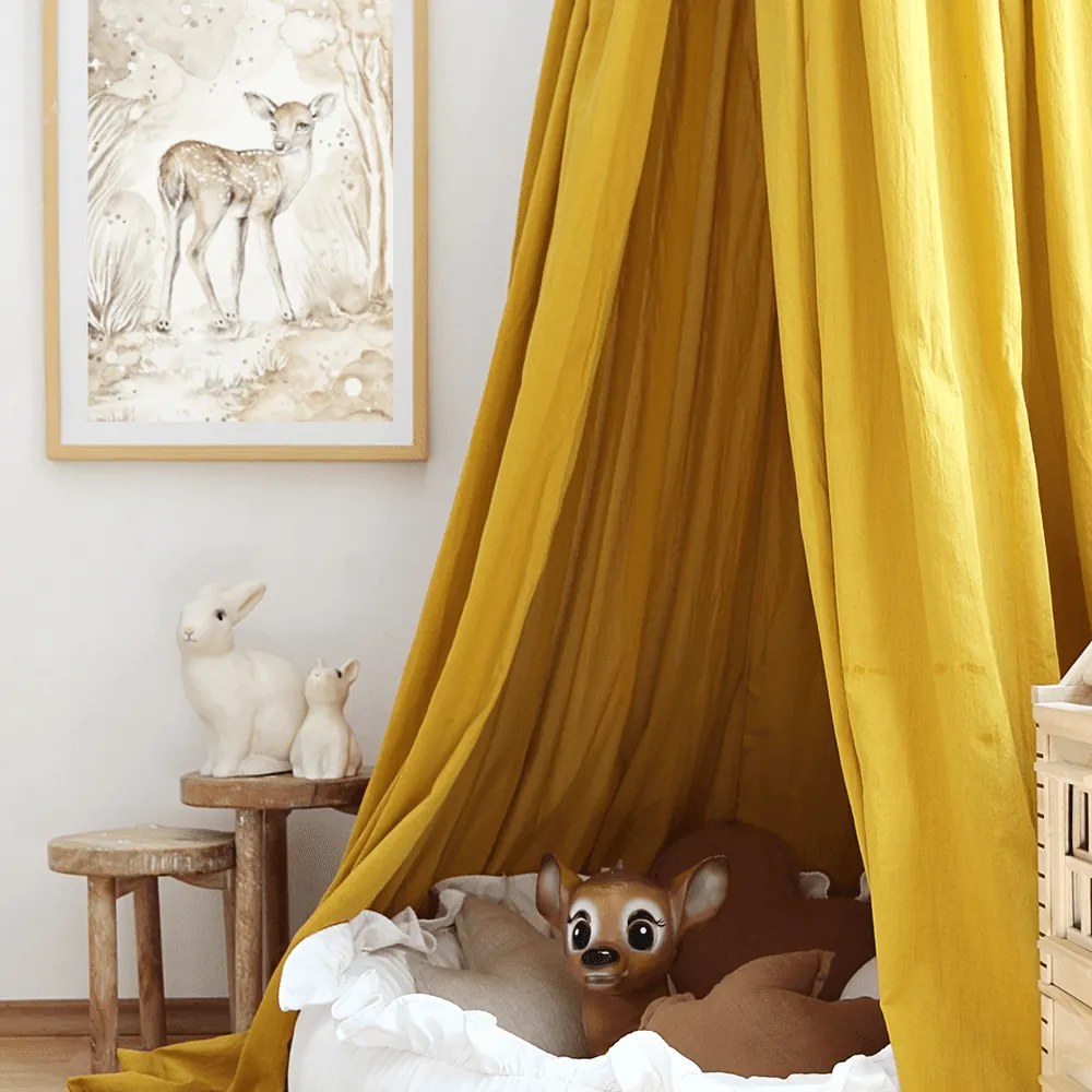 Baldachýn bavlnený horčicový maxi