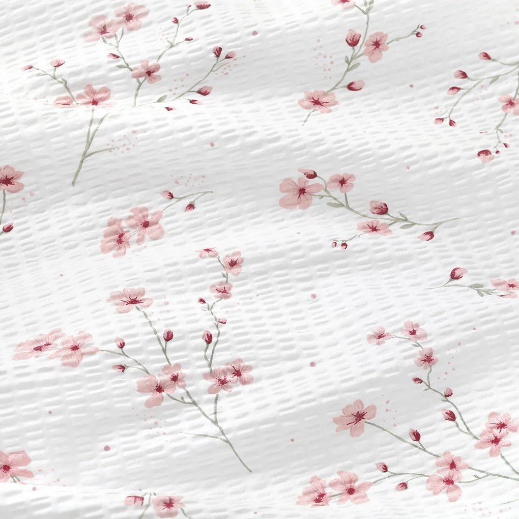 Goldea krepová obliečka na vankúš - kvitnúce sakury 40 x 40 cm