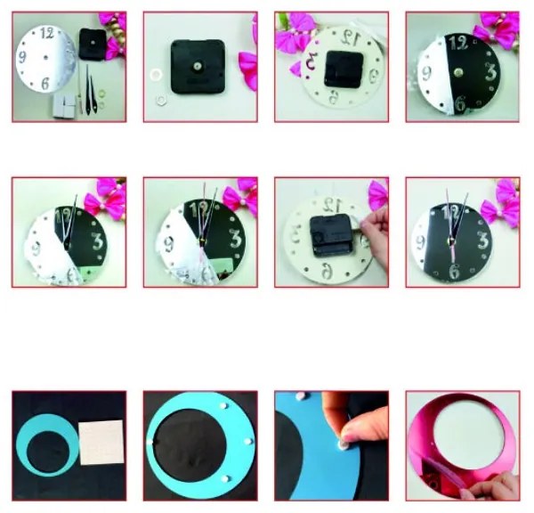 Nalepovacie zrkadlové nástenné hodiny kvapka silver l SENTOP IA-019-S