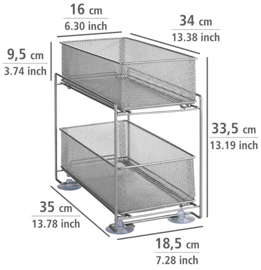 WENKO 53140800 - Polica GIOMA 35x33,5 cm, strieborná