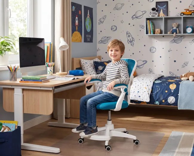 Detská otočná stolička JUNIOR modrá