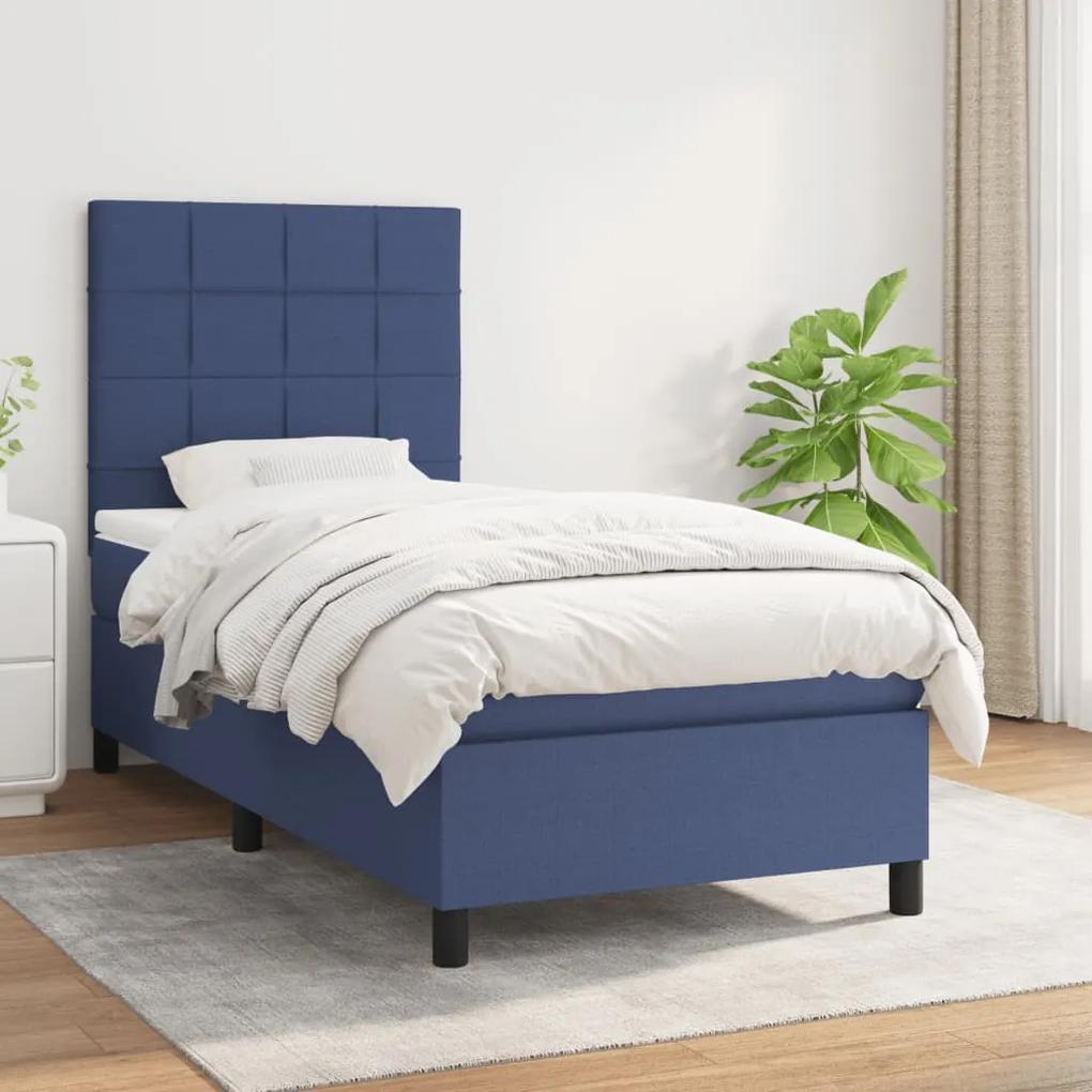 Boxspring posteľ s matracom modrá 100x200 cm látka 3141759