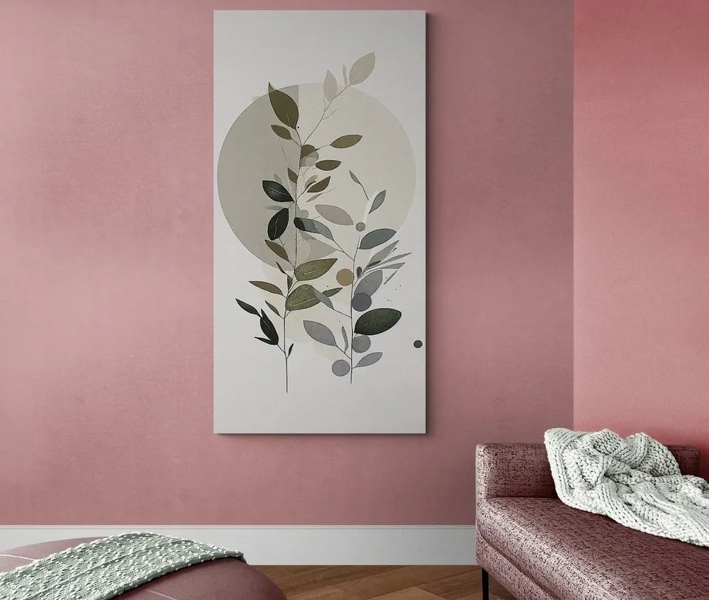 Obraz minimalistické rastlinky s bohémskym nádychom Varianta: 50x100