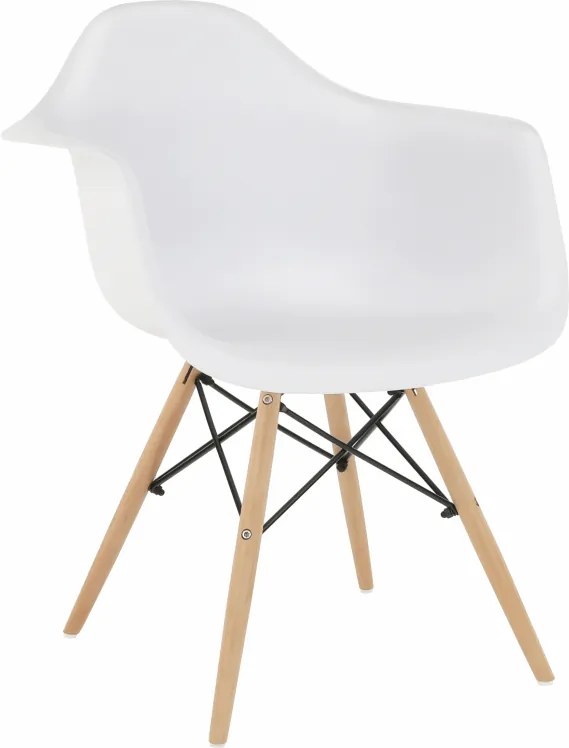 Kreslo, biela/buk, DAMEN NEW