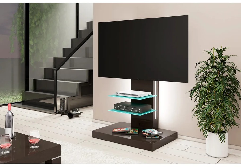 Luxusný TV stolík-stojan  MARINO hnedá lesk