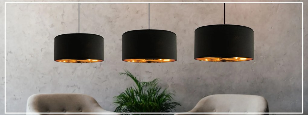 Toolight Toolight, Závesná lampa Black Gold 36cm APP619-1CP, čierna - zlatá, OSW-00077