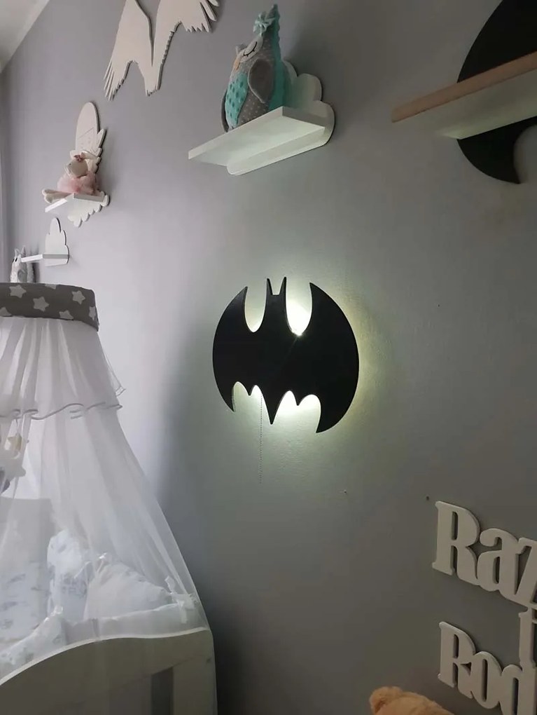 Nočná lampička batman - čierny, 31 cm