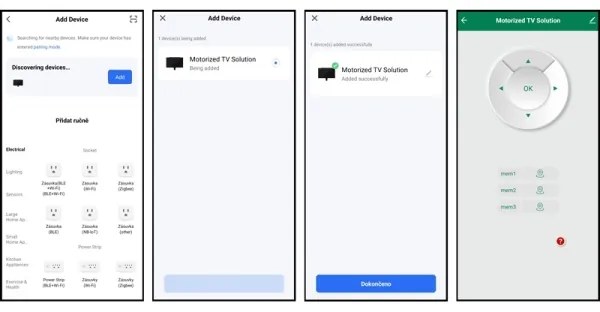 MK FLORIA MKF-20DM444 - Inteligentný stropný držiak pre TV 55" čierna Wi-Fi TUYA + DO