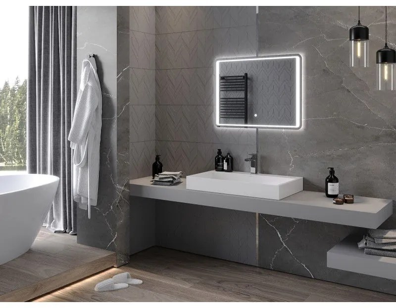 Mexen Zusa, LED kúpeľňové zrkadlo s podsvietením 80x60 cm, 6000K, ochrana proti zahmlievaniu, 9808-080-060-611-00