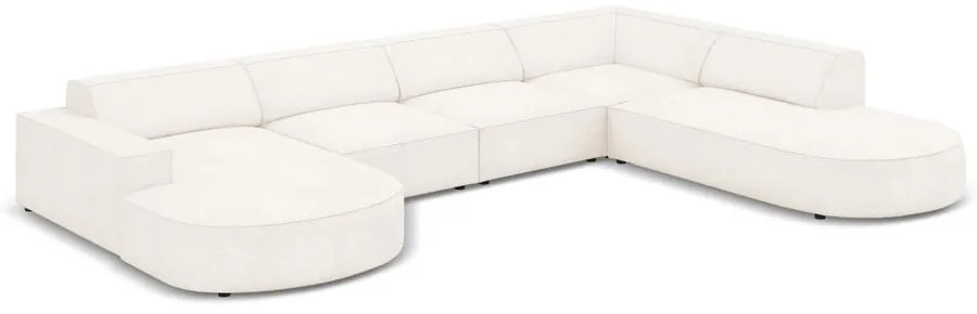 Béžová rohová pohovka z textílie bouclé (pravý roh) Jodie – Micadoni Home