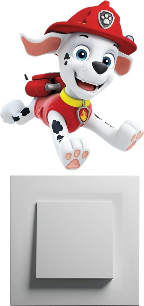 10x10cm PAW Patrol - Marshall - nálepka nad vypínač