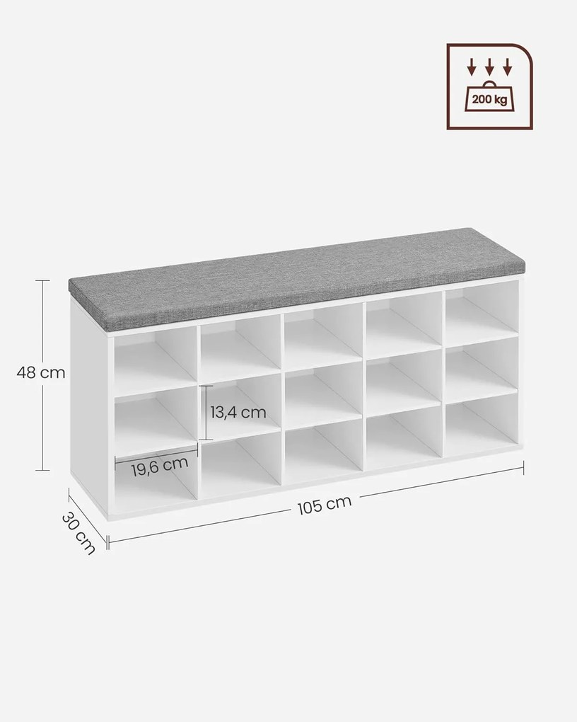 Botník Vasagle Rumino biely