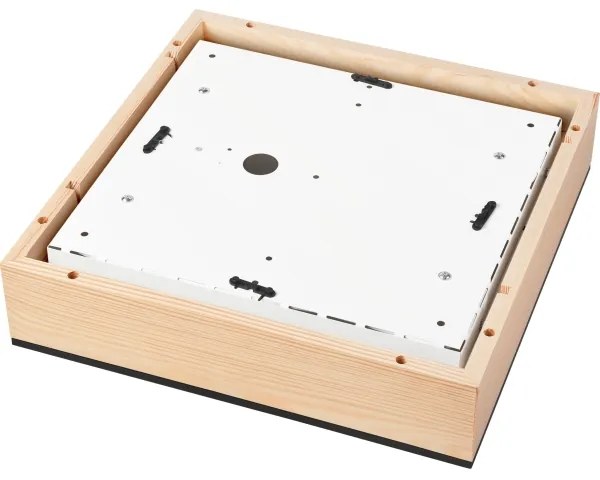 Stropné svietidlo NATURAL SQUARE 4xE27/15W/230V 39x39 cm borovica/čierna