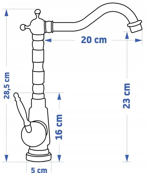 REA-B2150 - Umývadlová batéria BONA 28,5 cm brúsené zlato