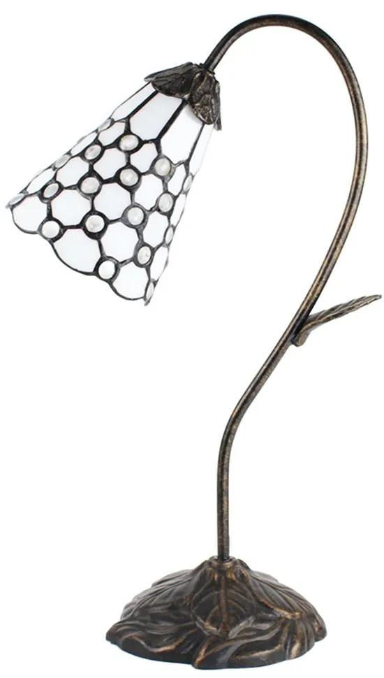 Stolná Tiffany lampa kamienky TransparentEye - 30*17*48 cm E14/max 1*25W