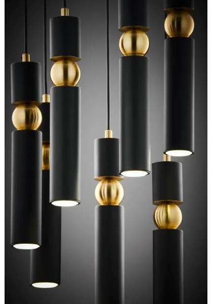 Jupiter 2015 - Luster na lanku ALAS 7xGU10/10W/230V čierna/zlatá