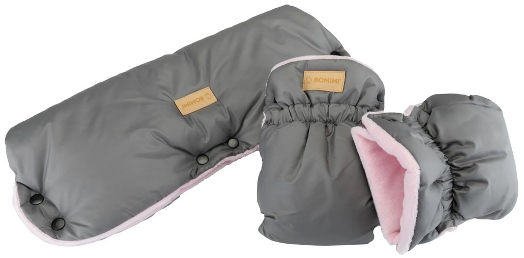 Bomimi FLAPI PREMIUM rukávnik na kočík, grey-pink