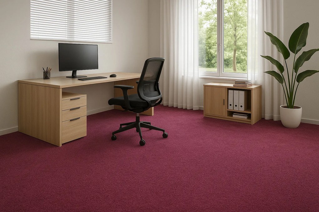 Vopi, Metrážny koberec Eton fialový 48 - neúčtujeme odrezky z role, na mieru, šíře 1,33m,1m,2m,3m,4m,na mieru, neúčtujeme odrezky, fialová, filc, kancelária