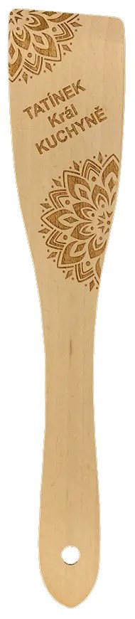 AMADEA Drevená obracačka buk text "otec kráľ kuchyne", masívne drevo, dĺžka 30 cm, český výrobok
