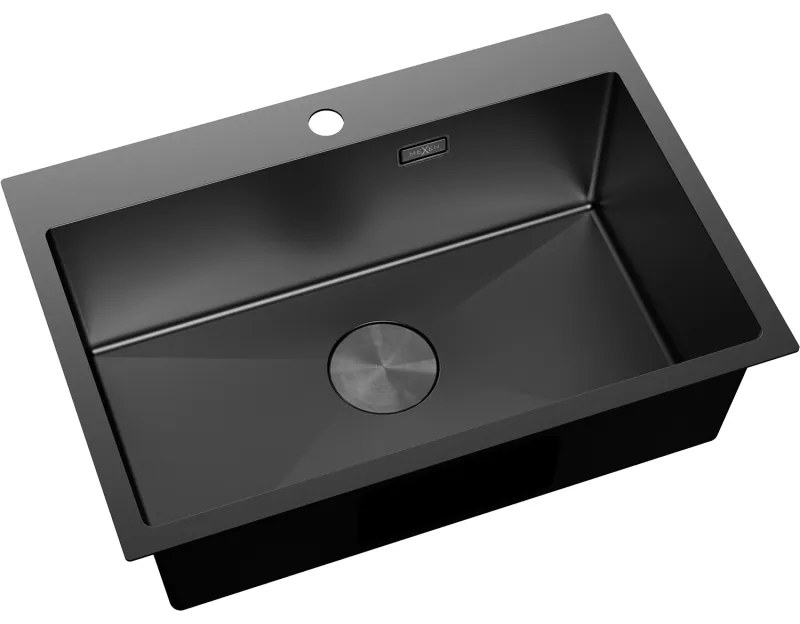 Mexen Solix, 1-komorový nerezový drez 650 x 450 mm, čierna, 6403651000-70