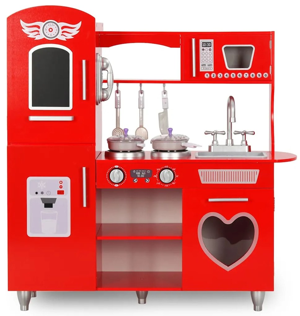 Detská kuchynka, MDF 84x31x89 cm, červená