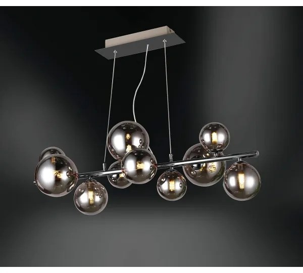 Wofi 6014.10.24.9000 - LED Luster na lanku VILLA 10xG9/3W/230V čierna/chróm