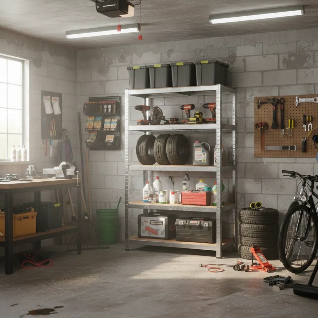 Regál s vysokou nosnosťou HEAVY, max. 875kg, 90x40x180cm, strieborná Jurhan