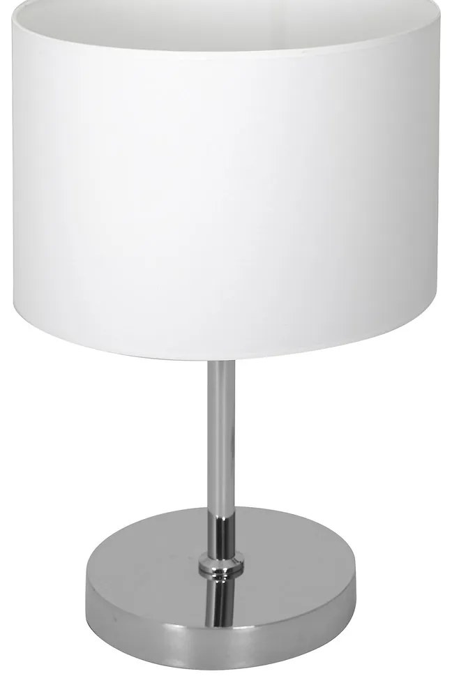 Stolná lampa Casino, 1x biele textilné tienidlo, ch