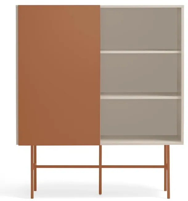 Vysoká komoda s posuvnými dverami v béžovo-tehlovej farbe 120x140 cm Nube – Teulat