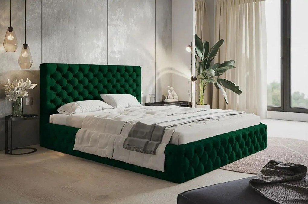 Dizajnová čalúnená manželská posteľ MAISON 180 x 200