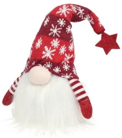 Vianočný škriatok Sneháč s LED – červený 48 cm