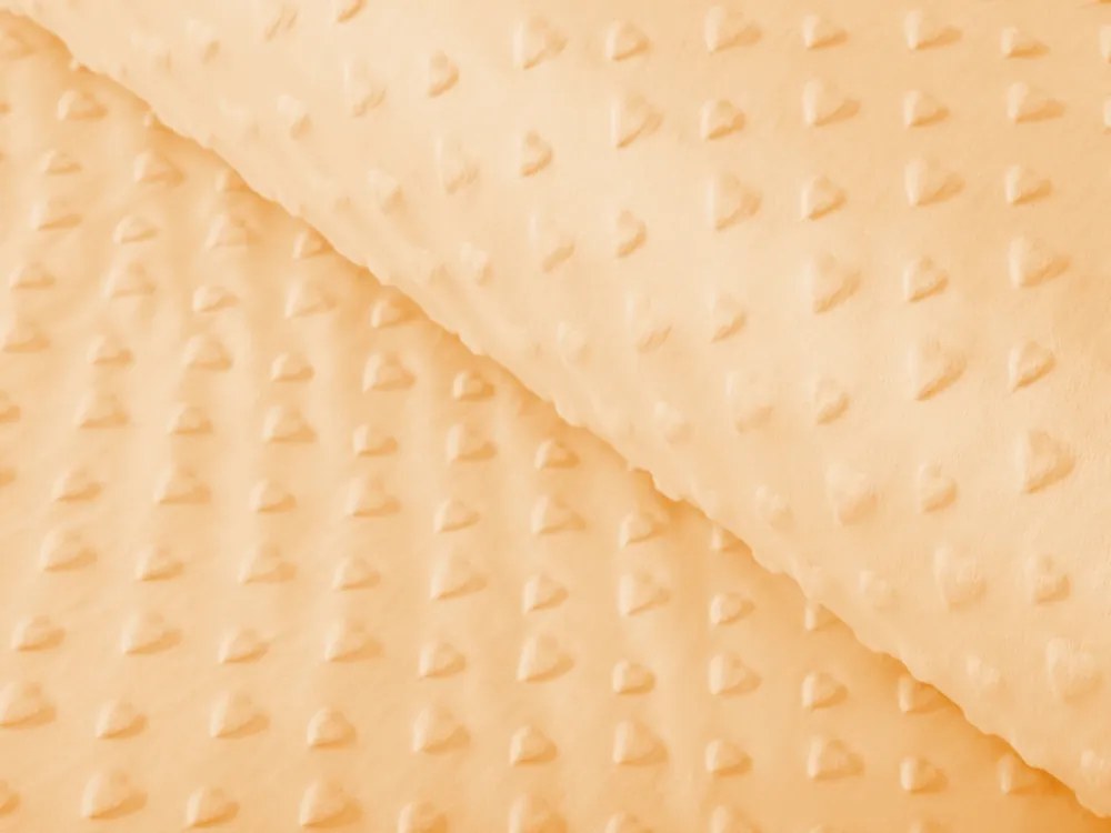 Biante Detská obliečka na vankúš Minky 3D srdiečka MKS-007 Svetlo marhuľová 70 x 90 cm
