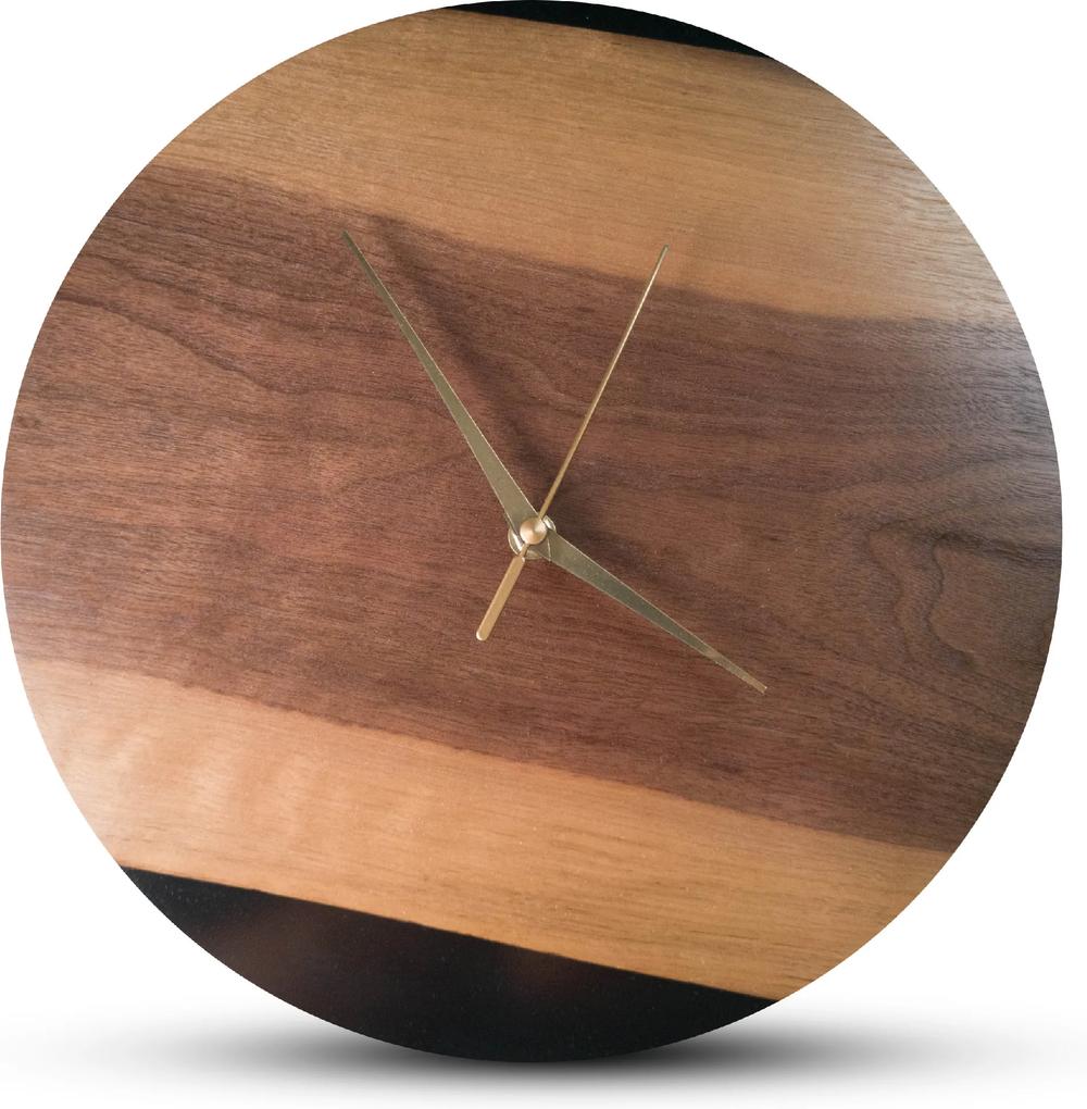 TIMMER wood decor Black Walnut- Živicové drevené hodiny